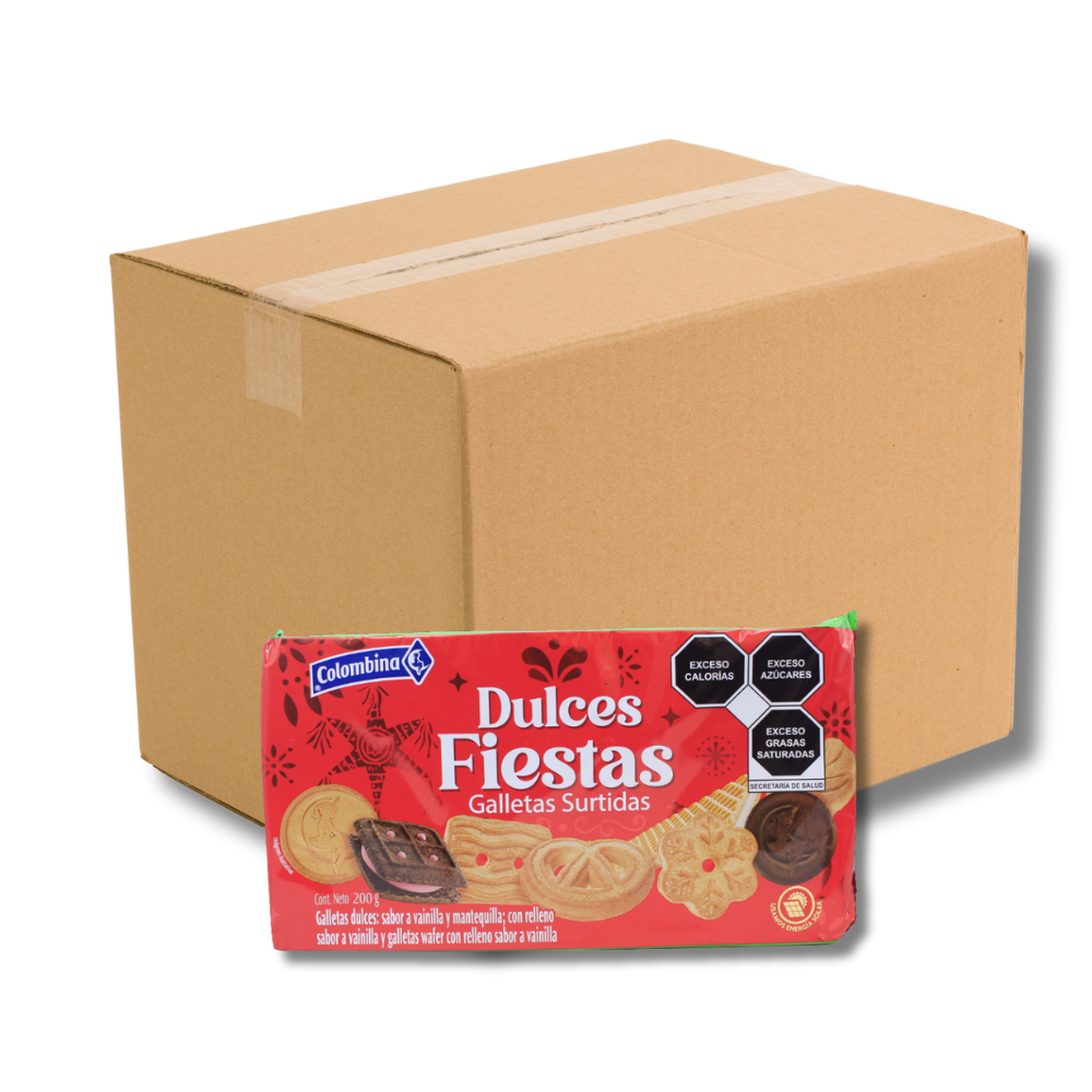 Caja con 24 paquetes de galletas colombina navidad envíos a todo méxico