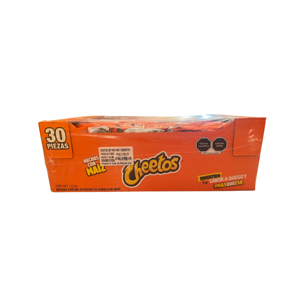 Caja de Cheetos sabor queso con 30 bolsas de 44 g cada una