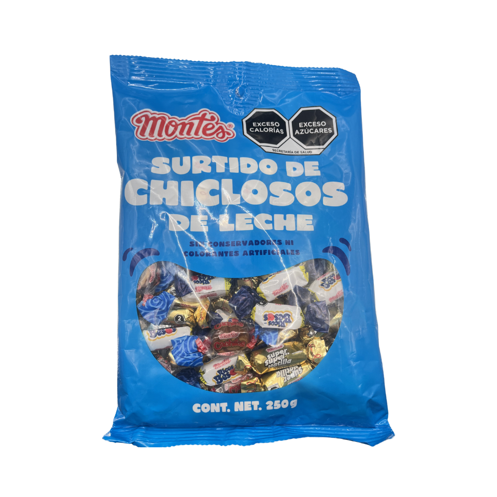 Chicloso de leche Montes surtido 250 g en bolsa con piezas individuales