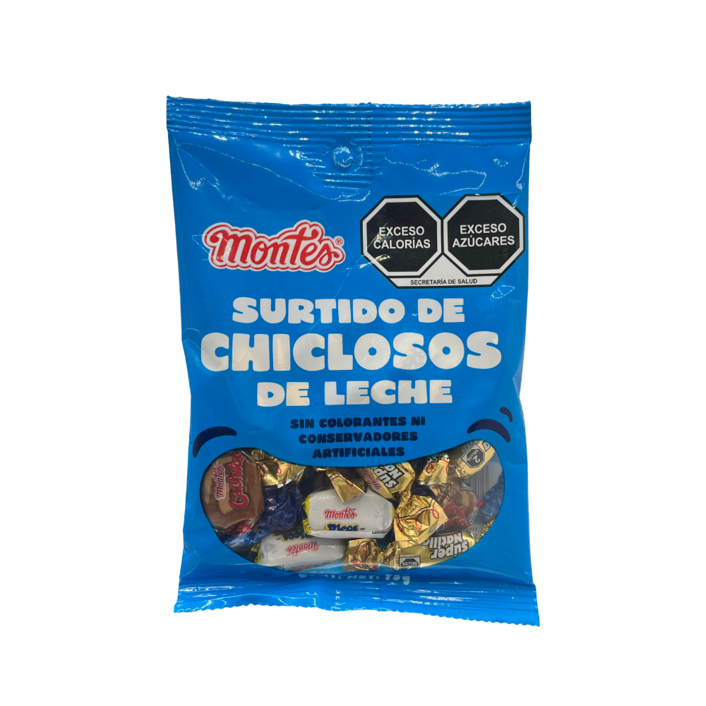 Chicloso de leche Montes surtido 75 g en bolsa individual