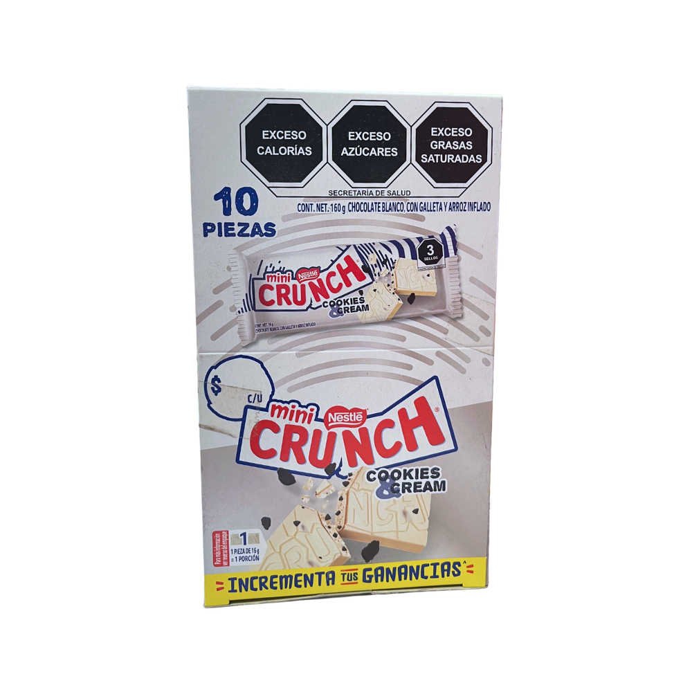 ChocoGalleta Nestlé Crunch 16 g caja con 10 piezas contenido total 160 g