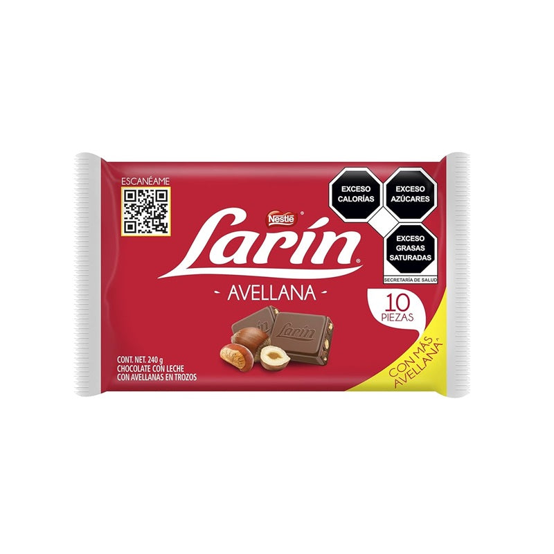 Caja de Chocolate Larín con Avellanas 10 pzas 240 g