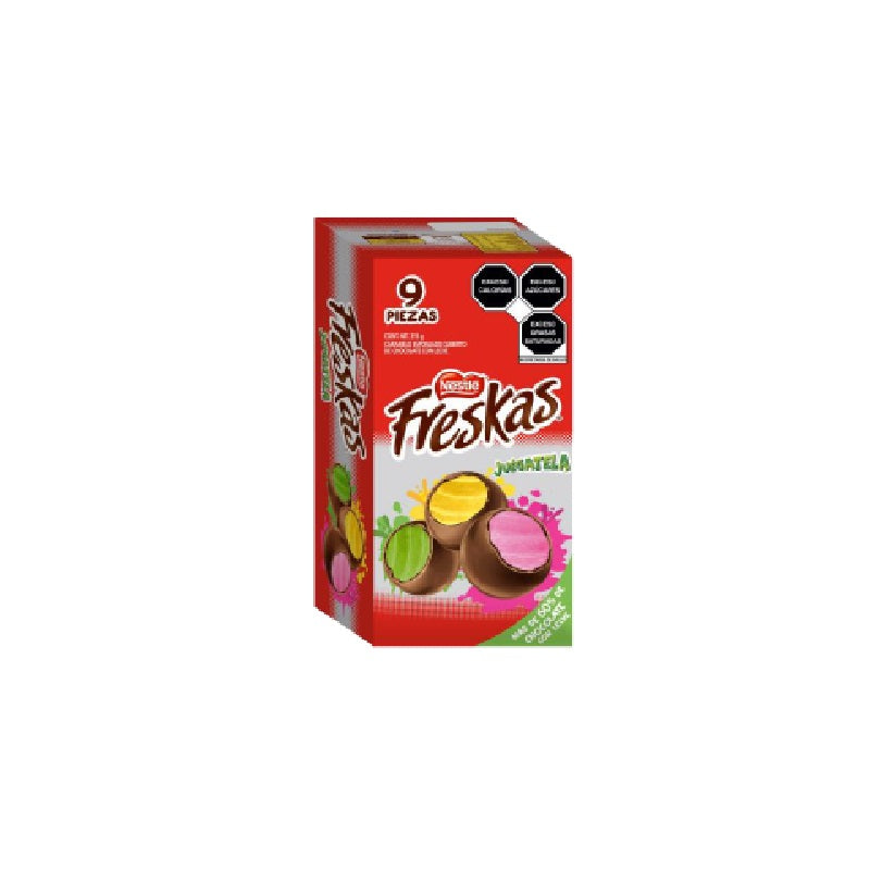 Chocolate Nestlé Freskas 9 piezas con relleno sabor menta