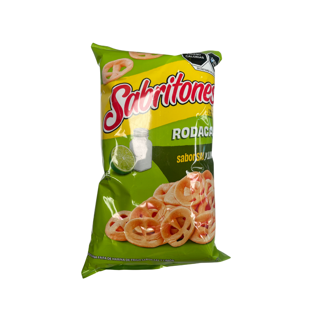 Fritura Sabritones Rodacas 60 g caja con 18 piezas sabor chile y limón