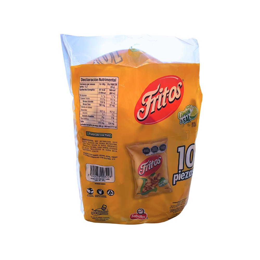 Paquete de frituras de maíz Sabritas Fritos 400