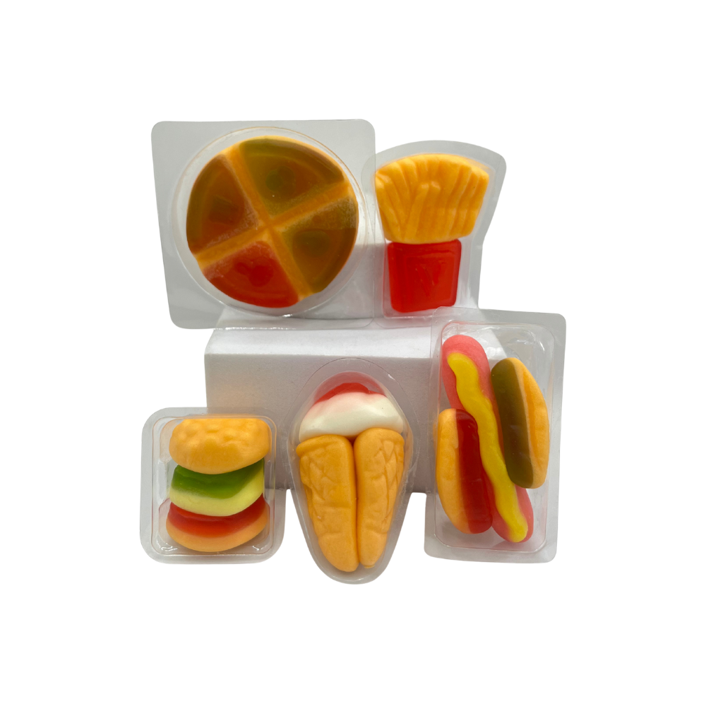 Gomitas en forma de comida rápida. Tira 50 pzas