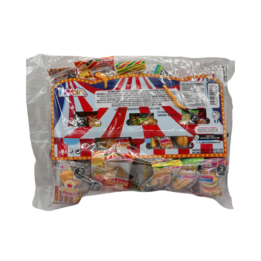Bolsa de gomitas en forma de comida sabor frutas 50 pzas