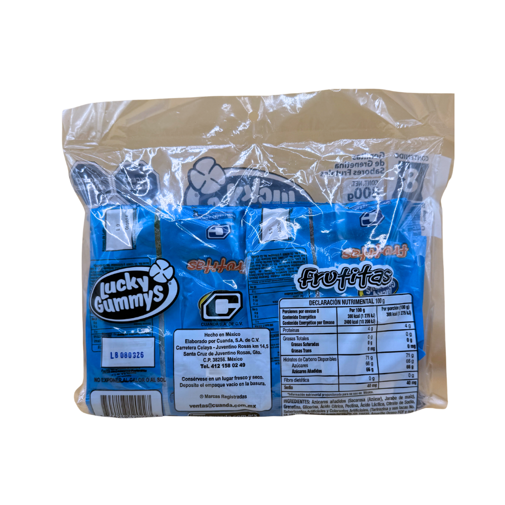 Gomitas frutita Lucky Gummy sabores frutales surtidos 100 g