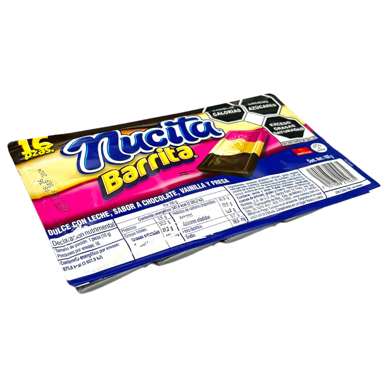 Chocolates Nucita Barrita. Display con 16 pzas