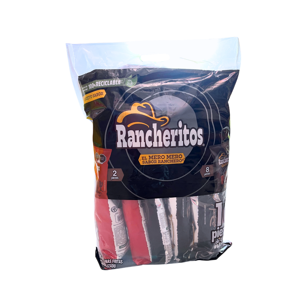 Frituras Sabritas Rancheritos pack con 10 bolsas individuales