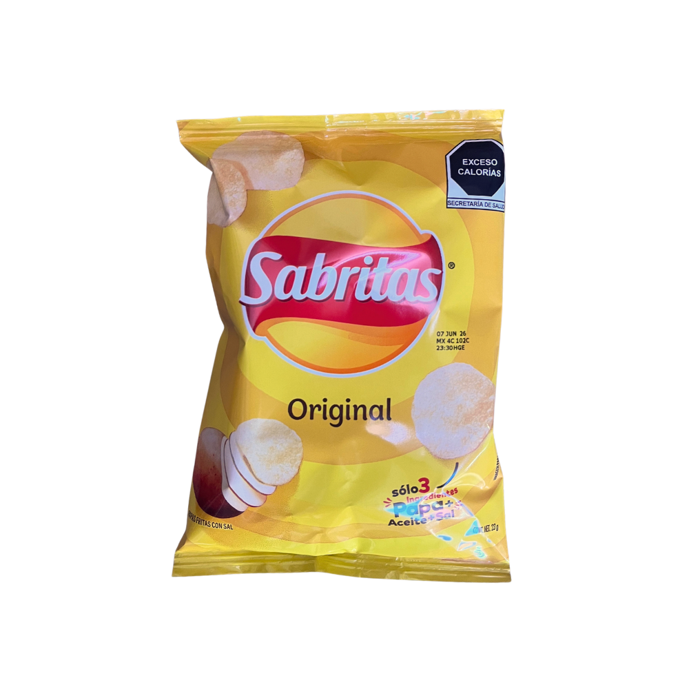Caja de papas Sabritas clásicas 26 g en bolsas individuales
