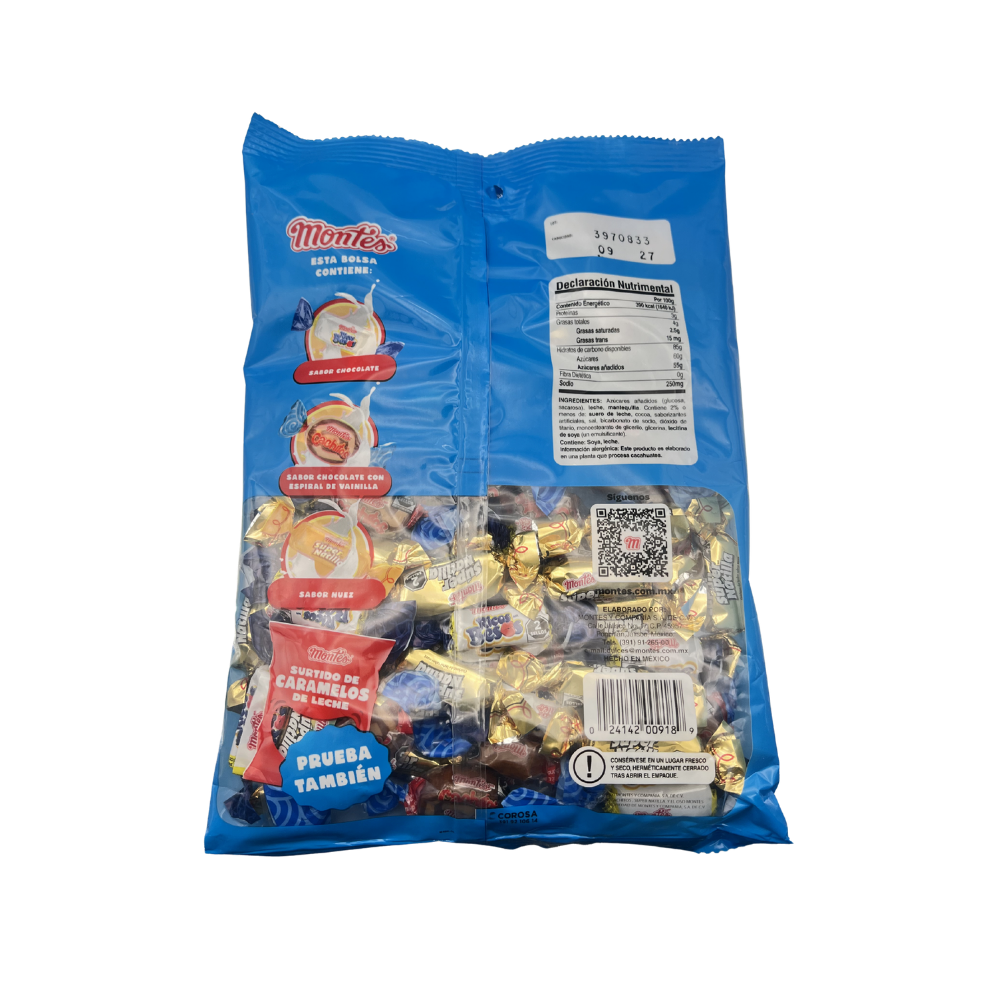 Chicloso de leche Montes surtido 250 g en bolsa con piezas individuales