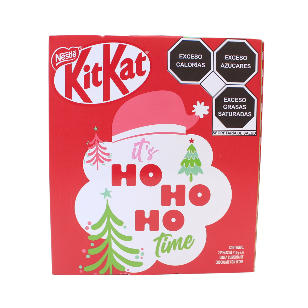 Tarjeta Navideña Kit Kat. Incluye 2 chocolates.