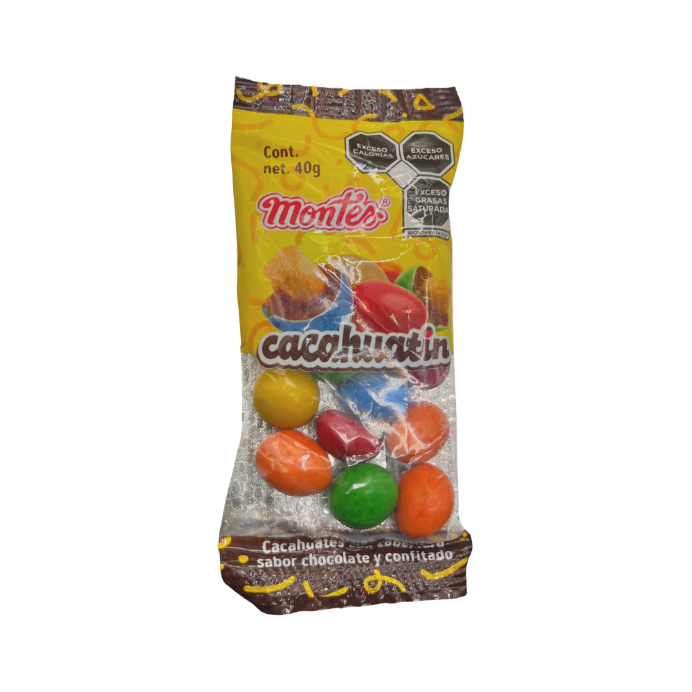 Tira de cacahuatín confitado Monte 40 g con 10 piezas en empaque tipo tira